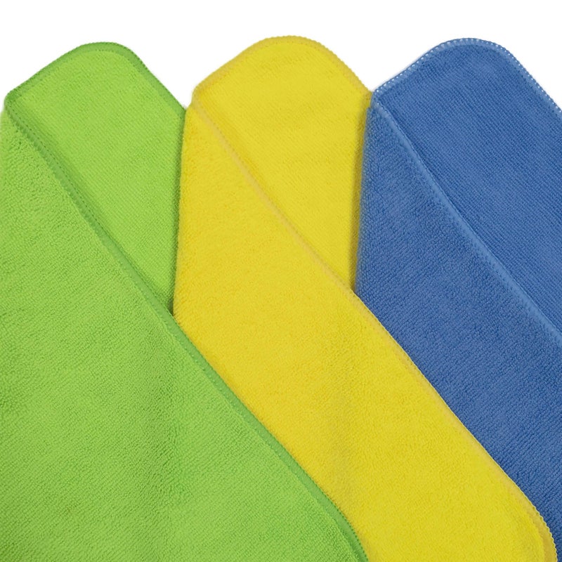 POLYTE Premium Microfiber Cleaning Towel,16x16 in 36 Pack (Blue,Green,Yellow) - Image 2
